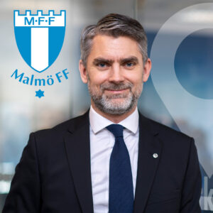 Niclas Carlnén från Malmö FF hos Företagsgruppen Mitt i Malmö